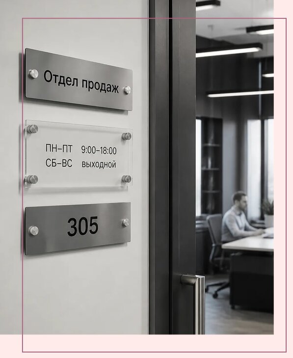 Офисные таблички на дверь в Соликамске по цене от 5049 р. | Аванза-Слк